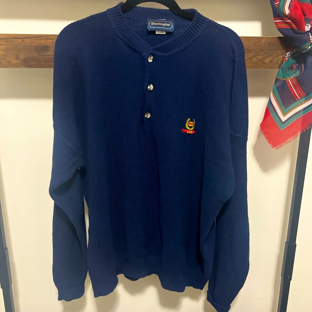 🔥SALE VTG Huntington knit 1/4 button down  Sweater Men’s X Large